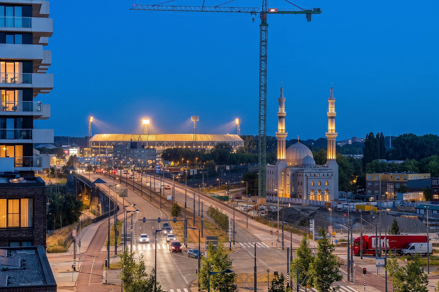 Voorbeeld na: zelfde foto met avondsfeer